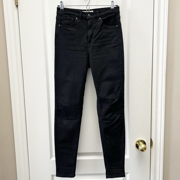 Topshop Jamie Black Skinny Jeans High Rise Ankle Length Stretch Denim Size 26 - Picture 6 of 16